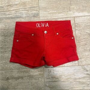 dELiA*s Vibrant Red Jean Shorts